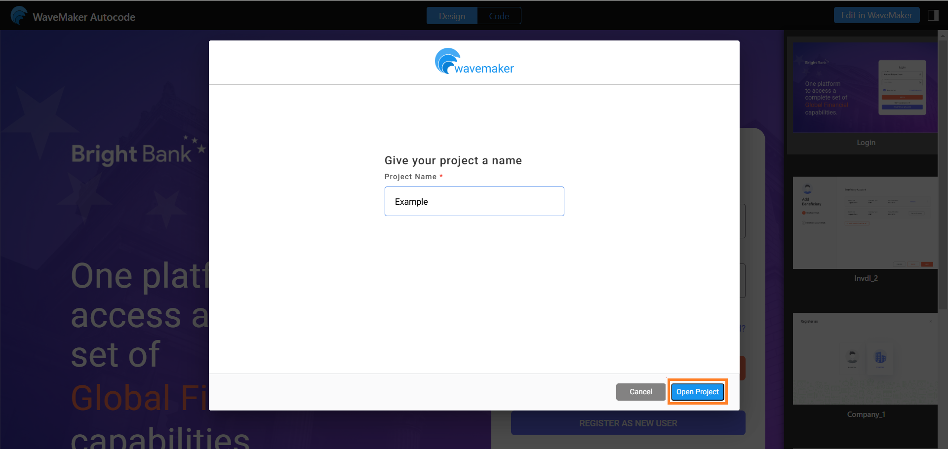 creating project